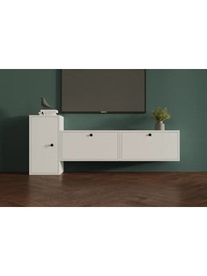 Vivense Leron Milano Şık ve Modern Duvara Monte 3 Kapaklı Çok Amaçlı Tv Ünitesi Mst Tvt 1032