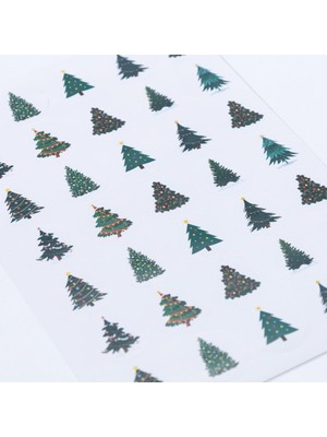Meks Bimotif Sticker, Yılbaşı Çam Ağacı, 3 Cm, 700 Adet