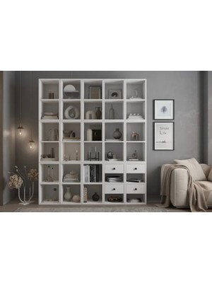 Vivense Zara Nettrends Dekoratif Çok Bölmeli Kitaplık Nrg Ktp 1145