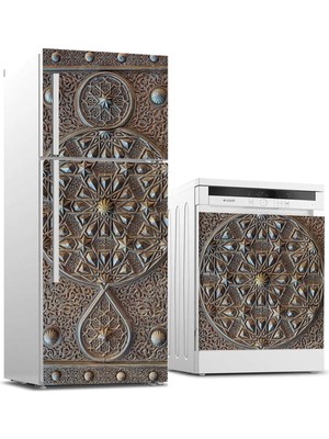 Meks Buzdolabı ve Bulaşık Makinası Beyaz Eşya Sticker Kaplama Osmanlı Motif