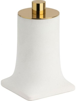 Meks System Tezgah Üstü Pamukluk Beyaz-Gold Renk 145X91X91 mm Beyaz Tek Ebat BA2007 024 R1-Gl