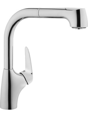 Meks Artema Armix V3 A42151 Pull-Out Eviye Bataryası, El Duşlu, Krom