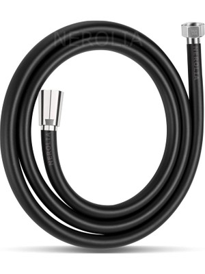 Meks Nerolia 150CM Siyah Pvc Banyo Duş Hortumu/ultra Dayanıklı Banyo Spirali
