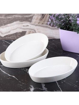 Meks 3 Lü Porselen Kayık Tabak Çerezlik 16 * 10CM