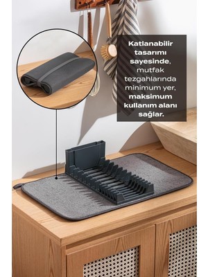 Meks Katlanabilir Bulaşıklık – Su Emici Tabanlı, Pratik ve Şık Mutfak Düzenleyici