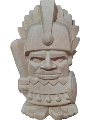 Meks Ahşap Dekoratif Büst Heykeli Maya Totem