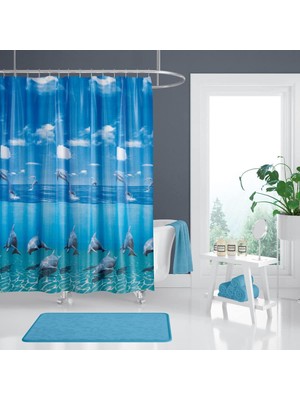 Meks Tropik Zethome Banyo Duş Perdesi 8852 Tek Kanat 1X120X200