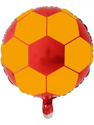 Meks Taraftar Baskılı Sarı Kırmızı Futbol Topu Folyo Balon 1 Adet