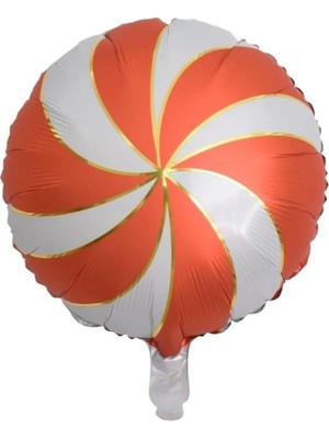 Meks Kırmızı Beyaz Şeker Görünümlü Folyo Balon