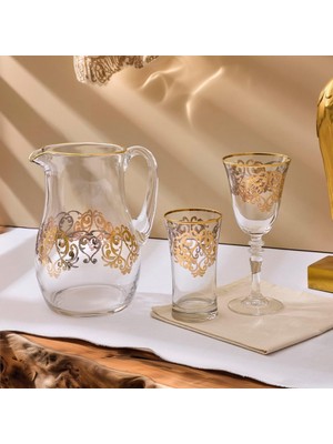 Meks Aryıldız Veronica Gold-Platin 25 Parça 12 Kişilik Su Seti
