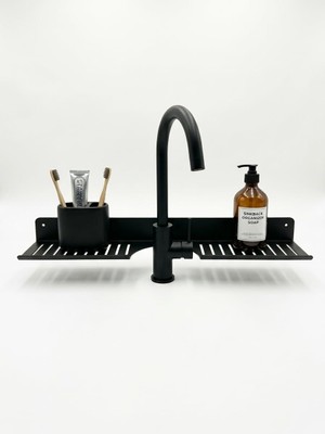 Meks Orret Home Eviye Önü Organizer Rafı Metal Lavabo Üstü Raf Mutfak Evye Üstü Organizer Duvara Yapışka