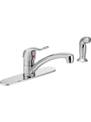 Meks Moen 8707 Ticari M-Dura Yan Spreyli Tek Saplı Mutfak Bataryası, 1,5 Gpm, Krom