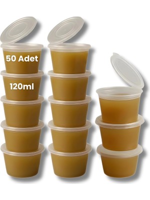 Meks 50 Adet Sızdırmaz Mini Saklama Kabı 120 ml – Buzluk Kabı, Et Suyu, Kemik Suyu, Sos ve Püre Saklama
