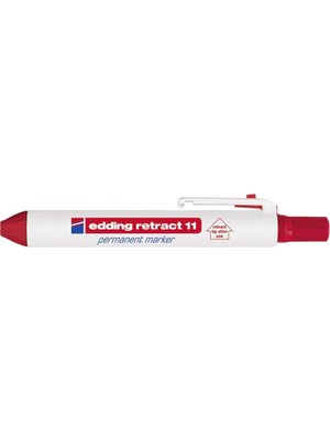 Meks Edding Retract 11 Permanent Markör - Kırmızı - 1 Kalem - Yuvarluk Uç 1.5-3 mm