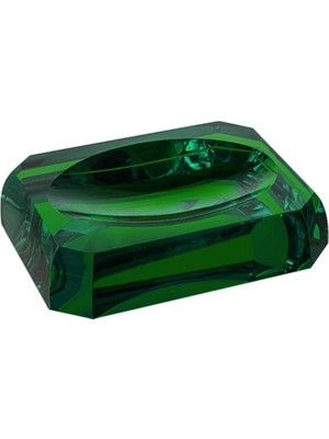 Meks System Cyrstal Bath Accessory Soap Dish Green Yeşil Tek Ebat BA2051 008 C5