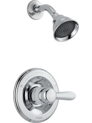 Meks Delta Faucet Lahara 14 Serisi Tek Işlevli Duş Bataryası Seti, 5 Püskürtmeli Duş Başlığı, Duş Kolu,