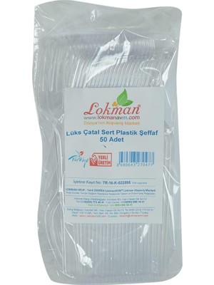 Meks Lokmanavm Lüks Çatal Sert Plastik Şeffaf 50 Adet 1 Paket