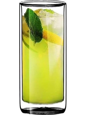 Meks Yeni Tasarım, Çift Cidarlı Cam Su, Latte, Meşrubat, Smoothie Bardağı, 270 Ml, 1 Adet - 12325