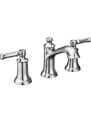 Meks Moen T6805 Dartmoor Two-Handle Low Arc Bathroom Faucet Without Valve, Chrome
