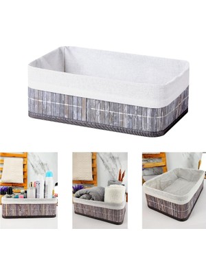 Meks Deconox Bambu Çok Amaçlı Saklama Kutusu Düzenleyici Büyük Boy Organizer, Dekoratif Bambu Düzenleyic
