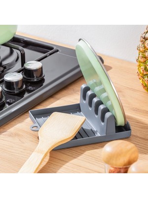 Meks Porsima Org-85 Kaşık ve Kapak Tutucu - Kapak Standı Kaşık Kepçe Altlığı Düzenleyici Organizer - Ant
