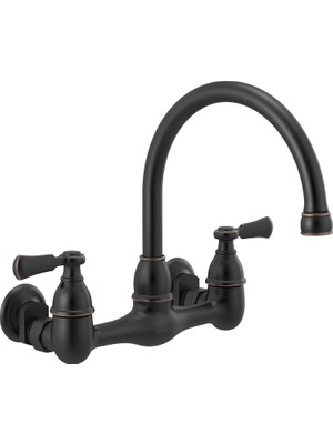 Meks Peerless P2765LF-OB Elmhurst Iki Saplı Mutfak Bataryası Duvara Montaj, Yağla Pürüzsüzleştirilmiş Br