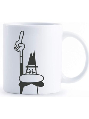 Meks Bialetti - Kupa - Mug - 250ML - Bialetti Ikonik Bıyıklı Adam Desenli - Porselen