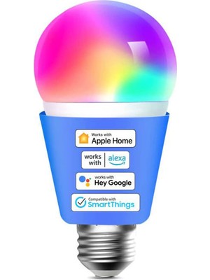 Meks Meross Akıllı Wi-Fi Ampul, Apple Homekit ile Çalışır, Wifi Lamba, Led, Çok Renkli, Kısılabilir Ampu