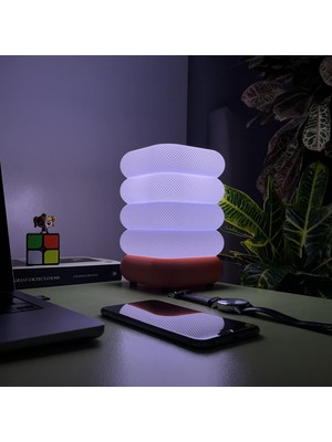 Meks Haymalab Zen Dalga Rgb Masa Lambası – Wifi Akıllı Gece Lambası, Sesli Komut, 16 Milyon Renk E27 LED