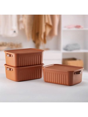 Meks Deconox 1 Adet Düzenleyici Kapaklı Kutu, Dekoratif Saklama Kutusu, Organizer (35CM*25CM*14CM) Ki̇rem