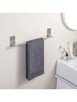 Meks Deltahome Paslanmaz Çelik 50CM Havluluk Havlu Askısı - Yapışkanlı Sistem - Inox - Delmek Yok - Vida