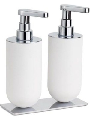 Meks System 2'li Sıvı Sabunluk Beyaz/krom Renk 208X87X170 mm