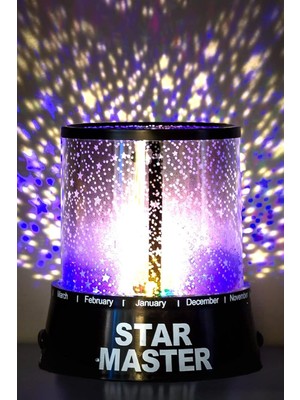 Meks Mobee Star Master Pilli Projeksiyonlu LED Yıldızlı Renkli Gece Lambası Bebek Odası Lamba Uzay
