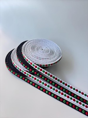 Meks Noktalı Bant Aksesuarı - Şık Dekor Için Işlemeli Tasarım (Siyah)