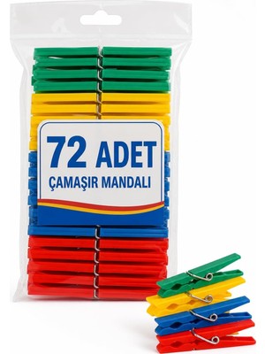 Meks 72 Adet Mandal Klasik Çamaşır Mandalı Plastik, Nistabolje