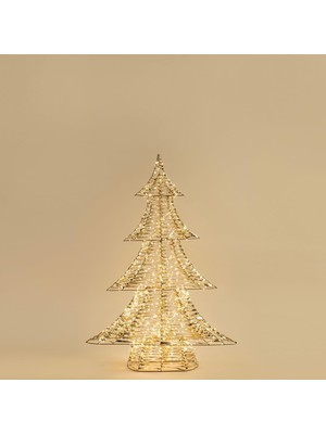 Meks Ulu LED Işıklı Ağaç Dekor 98 cm Altın