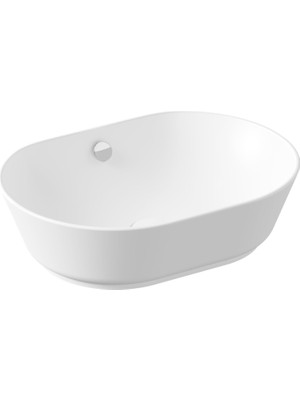 Meks Vitra Geo 7427B001-0012 Oval Çanak Lavabo, 55 Cm, Mat Beyaz