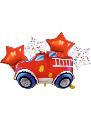 Meks Itfaiye Arabasi 5 Li Set Folyo Balon
