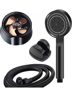 Meks Mobee Turbo Pervaneli 5 Fonksiyonlu Duş Başlığı Duş Hortumu 150 cm ve Mafsal Set