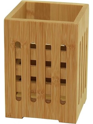 Meks Bambu Mutfak Organizeri, Kare 10×10 Cm, Pencereli Ahşap Düzenleyici Kutusu