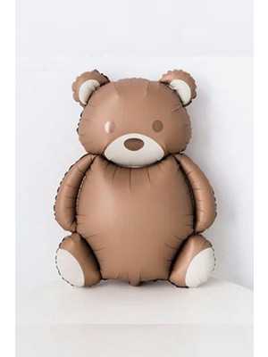 Meks Retro Büyük Kahverengi Ayı Folyo Balon Teddy Bear 89-72 cm
