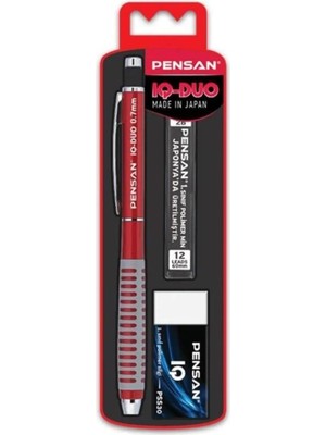Meks Pensan Iq-Duo Set 0,7 mm Kırmızı Renkli Silgi+Min - PE4008VKSET07 Kirmizi