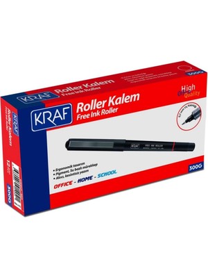Meks Kraf Free Ink Roller Kalem, Kırmızı, 0.7 mm Uç, Su Geçirmez, Solmaz Mürekkep, Ergonomik Tasarım, 12