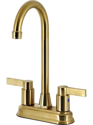 Meks Kingston Brass KB8497NDL Nuvofusion 10 cm Centerset Bar Bataryası, Fırçalanmış Pirinç