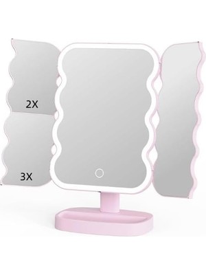 Meks Valkyrie XR-750 LED Işıklı Katlanabilir Makyaj Aynası - 2x 3x Büyütme Modu - Dokunmatik Touch Ekran