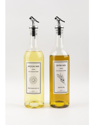 Meks Dibi Çukur Şeffaf Cam Şişe 2'li 750 ml Zeytinyağı Sıvıyağ Şişesi Yağdanlık Yağlık