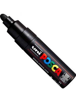 Meks Posca Uni Pc-7m Işaretleme Kalemi, Sanat Kalemi, Büyük Küre Uç, 4, 5 – 5, 5 mm – 15 Renk Siyah