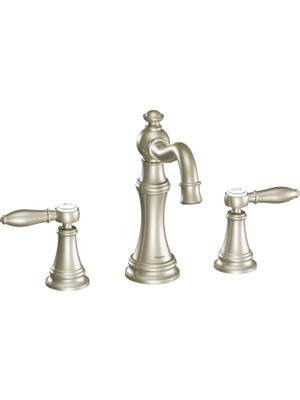 Meks Moen TS42108BN Weymouth Two-Handle High Arc Banyo Musluk Trim Kiti Without Valve, Fırçalanmış Nikel