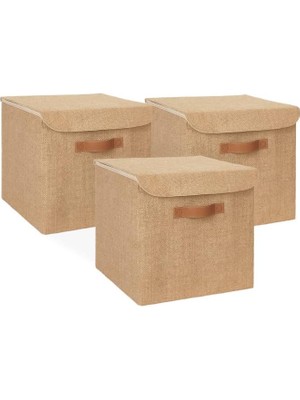 Meks Ocean Home Textile 3'lü Jüt Kapaklı Kutu Set