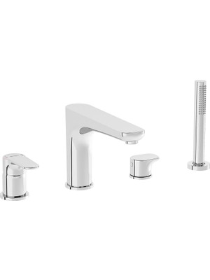 Meks Vitra Root Round A42743 Küvet Bataryası, 4 Delikli, Krom